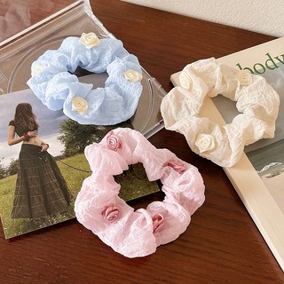 Hoa Voan Mùa Hè Tươi Hoa Hồng Scrunchy Dây Buộc Tóc Nữ Mũ Đội Đầu Cao Su Dây Buộc Tóc Đuôi Ngựa Đầu Dây Nhật Bản Hàn Quốc Phong Cách Mới