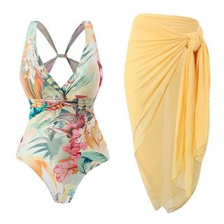Bộ Bikini Đi Biển Mỏng In Họa Tiết Vintage Với Giá Đỡ Thép Tulle