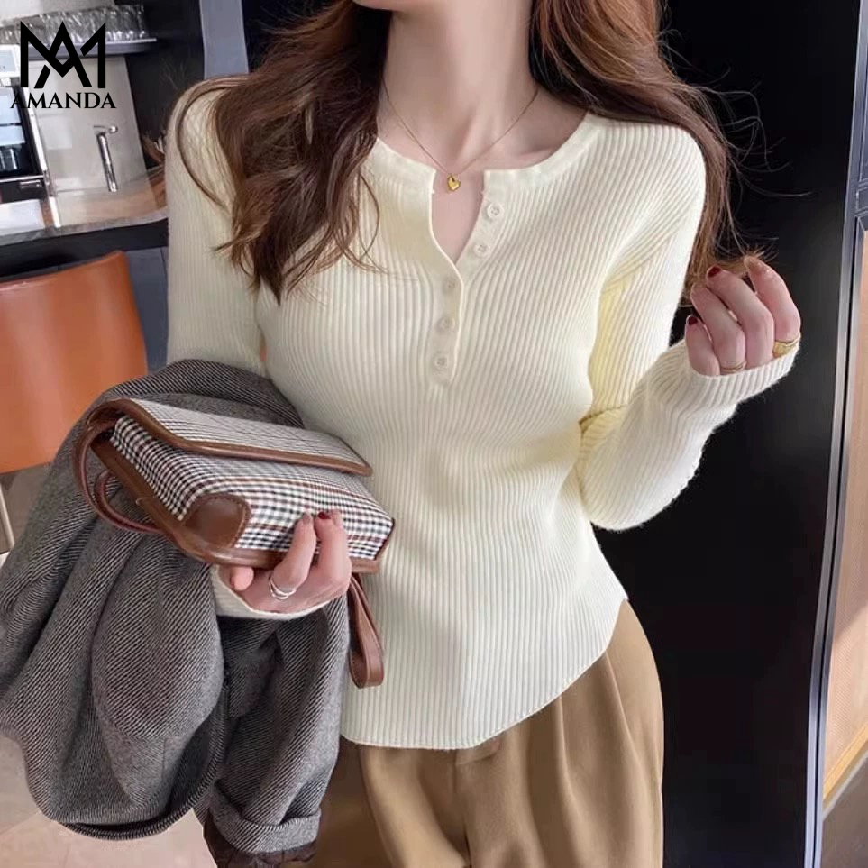 AMANDA Áo cardigan nữ nhiều màu sang trọng áo cardigan mỏng cardigan mỏng Áo Khoác cardigan Mỏng áo cardigan nữ áo cardigan thom browne Áo len tăm khuy nhỏ