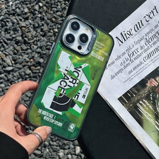【IMD hard case/Green】Ốp lưng compatible for iPhone 12 13 14 15 pro max case