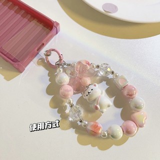 Hoạt hình gấu móc khóa hoạt hình dễ thương hình trái tim dây xích điện thoại di động hạt dây xích điện thoại di động dây chuyền ngắn móc chìa khóa mặt dây chuyền mặt dây chuyền điện thoại di động chống sốc