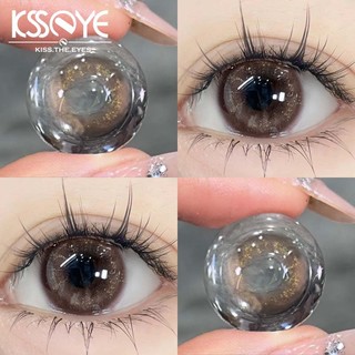 Ống kính tiếp xúc màu nâu KSSEYE Ống kính màu nâu sữa hạt dẻ cho 12 tháng DIA 14.0mm với lớp (0.00 ~ -8.00) 1 Cặp / 2 Chiếc Ống kính tự nhiên mềm dạng bột vàng Size S