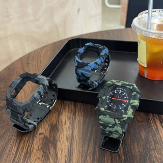 Dây đeo silicon thể thao ngụy trang 2 trong 1 cho iwatch 9 8 7 6 SE 5 4 3 2 Dây đeo giải trí thể thao dây đeo tất cả trong một cho iwatch 41mm 45mm 38mm 40mm 42mm 44mm T500