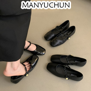 MANYUCHUN Giày Búp Bê Da Cao Cấp Phong Cách Pháp Thanh Lịch Dành Cho Nữ da mềm Sal thời trang công sở đẹp cao cấp Siêu nhẹ Nổi bật Thời thượng Tiện dụng FBL2410HY4 4Z240123