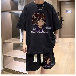 Bộ đồ thể thao chạy bộ hai mảnh bánh quế phong cách Mỹ dành cho nam mùa hè dáng rộng thương hiệu thời trang đường phố cao cấp quần short ngắn tay bộ hai mảnh