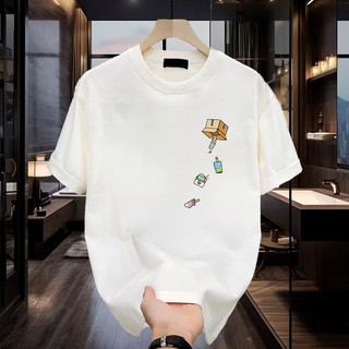 Áo Thun Nữ Tay Ngắn Nam Mùa Hè 2024 Mới Phong Cách Mỹ Quần Áo Nam Rời Hợp Thời Trang Thanh Niên Cotton