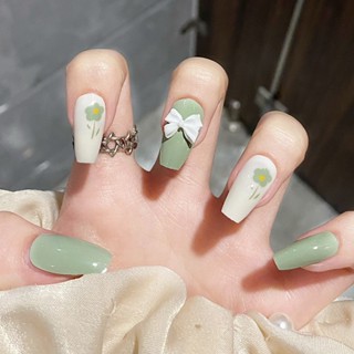  Móng Tay Giả Màu Sắc Tươi Tắn Xinh Xắn Móng Tay Giả 3d   Móng Tay Giả Kèm Keo Móng Dài  nơ kèm keo dán dễ thương xinh xắn 