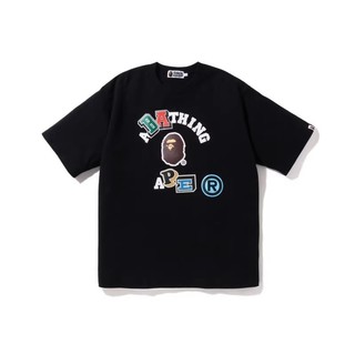 Áo thun ngắn tay đa năng in hình BAPE cổ tròn dành cho nam và nữ
