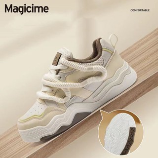 Magicime Giày Trắng  Phong Cách Mới Thể Thao Giày Nữ Thường Ngày Mùa Xuân 2024 Flat Phù Hợp Với