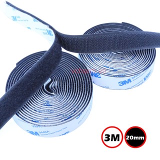 Băng velcro tự dính rộng 20mm diy home living hook and loop tape 3 mét / cuộn