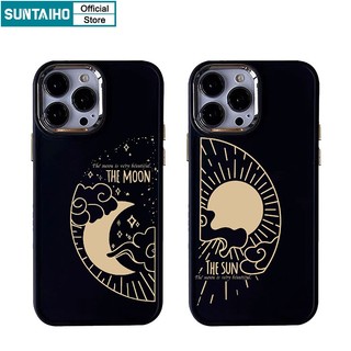 Suntaiho ốp lưng iphone Thời Trang Độc Đáo Sáng Tạo Mô hình mặt trăng mặt trời nửa thước Ốp Điện Thoại silicon Mềm Chống Sốc Cao Cấp Cho iphone 15 14 12 13 11 pro max ip 7 8 plus iphon x xs xr xsmax