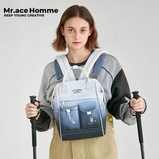 Mr.ace Homme Iceberg Snow Nữ sinh viên đại học ba lô gradient túi sức chứa lớn túi đi học