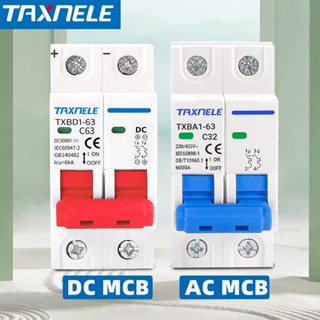 TAXNELE Công tắc ngắt mạch năng lượng mặt trời mini 2P DC MCB 1000V 63A cho hệ thống quang điện PV