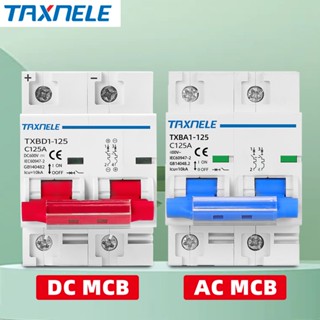 TAXNELE Cầu dao điện năng lượng mặt trời 2P DC 600V 125A 100A 80A DC MCB