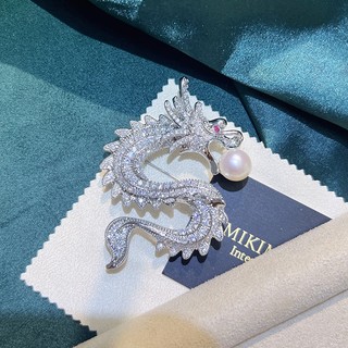 Trâm cài rồng hoàng đạo mạ đồng zircon trâm cài ngọc trai
