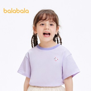 Balabala Áo Thun Trẻ Em Tay Ngắn 2024 Quần Áo Xuân Hè Mới Bé Trai Cotton Bé Gái Áo Đánh Màu Triều