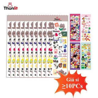 【Giá sỉ】Tờ miếng dán trang trí THUNLIT kiểu dáng hoạt hình mini màu sắc nổi bật phong cách Hàn Quốc cho tạp chí DIY