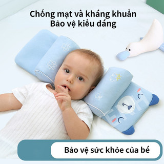 Gối chặn định hình đầu cho bé sơ sinh chống méo đầu bẹp đầu, gối chống giật mình giúp bé sơ sinh ngủ ngon