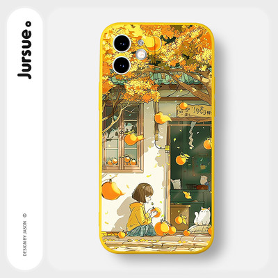Ốp lưng JURSUE mềm dễ thương đẹp độc lạ cho iPhone 15 14 13 12 11 Pro Max SE 2020 X XR XS 8 7 ip 6S 6 Plus Y4708Q
