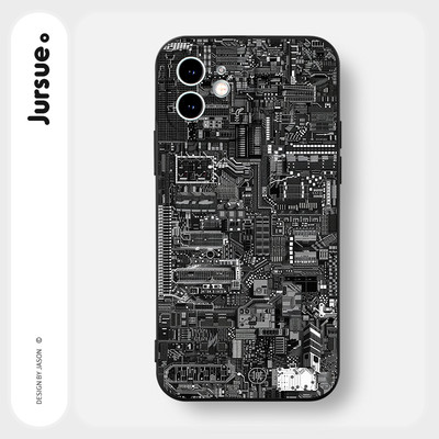 Ốp lưng JURSUE mềm đen ngộ nghĩnh nam ngầu cho iPhone 17 16 15 14 13 12 11 Pro Max SE 2020 X XR XS ip 8 7 Plus Y4684Q