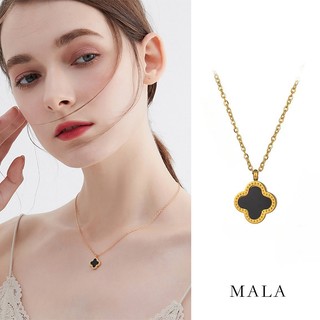 Vòng cổ thép titan mạ vàng 18k thời trang dành cho nữ Vòng cổ vỏ hai mặt màu đen trắng