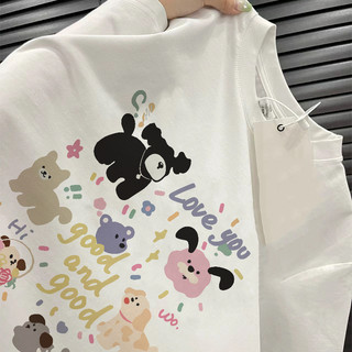 Áo thun hoạt hình anime thời trang nữ Oversize dáng rộng Cotton tay ngắn