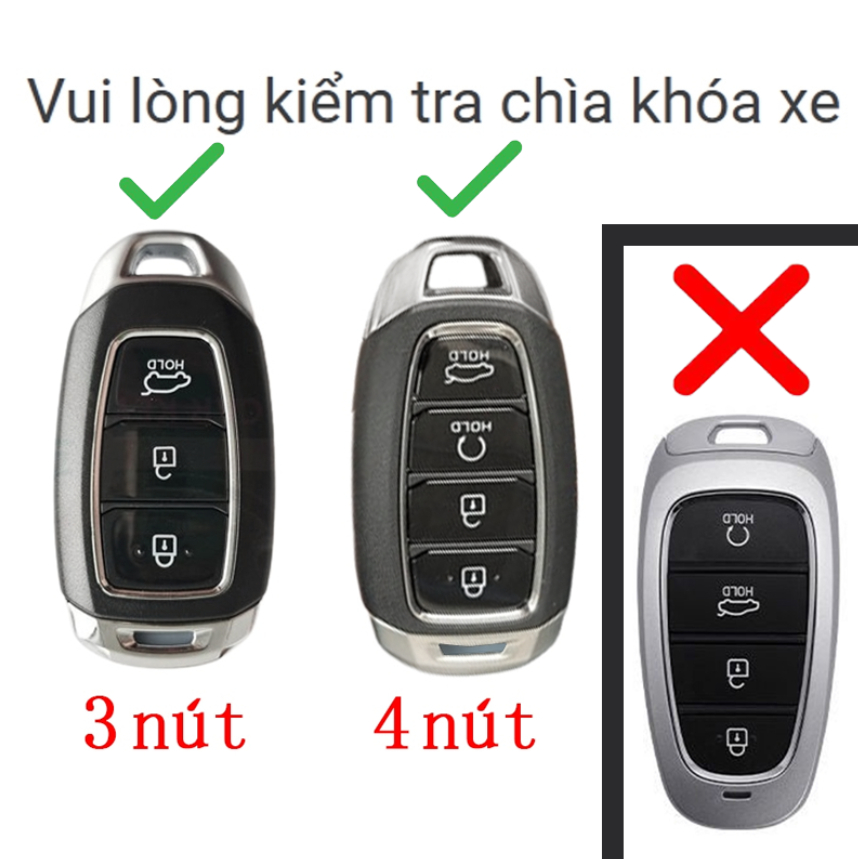 Ốp chìa khoá accent 2023 2022 2021 chìa thông minh 4 nút bấm bao/Ốp chìa khoá Hyundai Kona Accent Santafe 2018 2020 3 nút bấm bao ốp chìa khóa Huyndai Accent 2021 - 2022 - 2023, Elantra 2023 4 nút