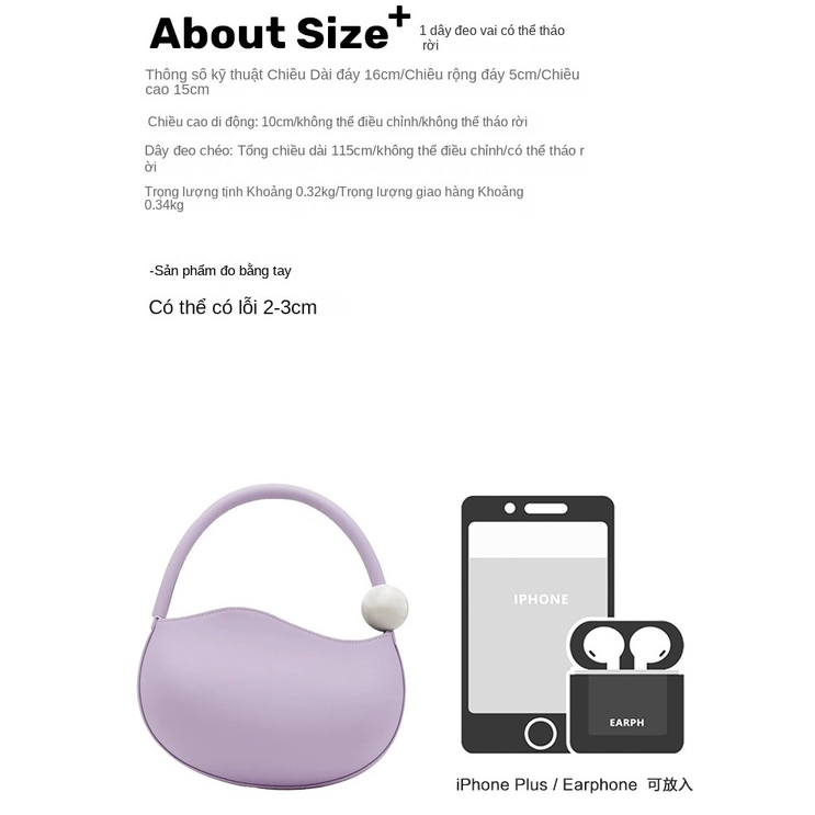 Túi Đeo Ngang Nữ Thời Trang Hàn Quốc Tay Cầm Tròn Túi Tote Nữ Dây Kéo Túi Đeo Vai Màu Kẹo