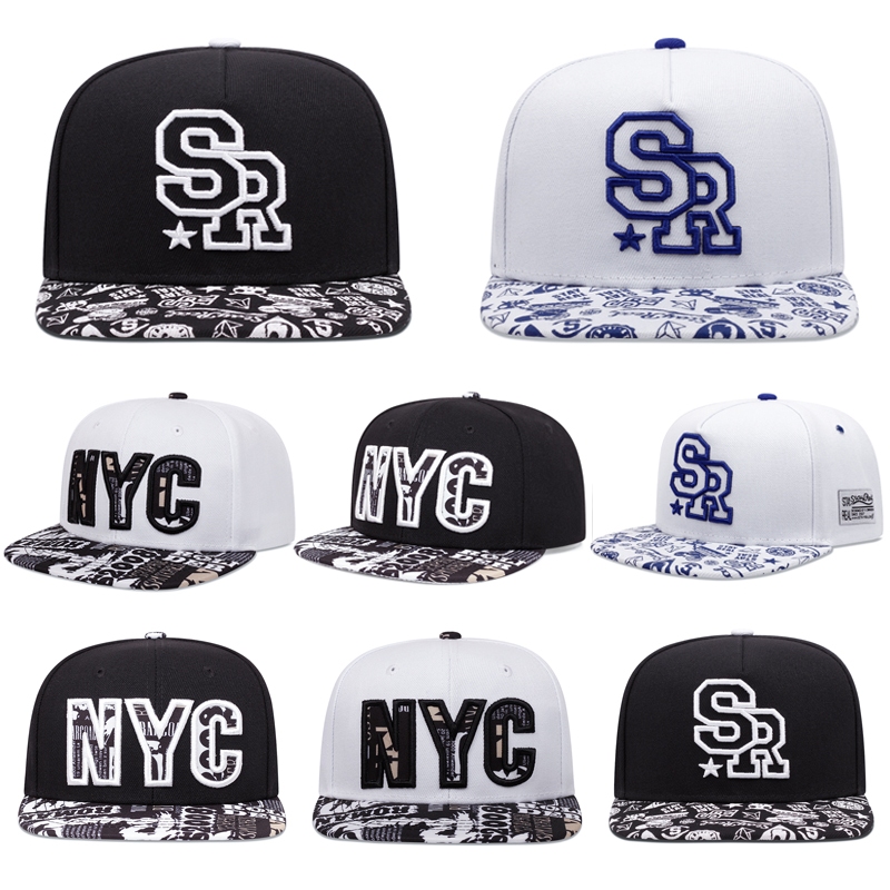 Sr thêu snapback mũ cho nam chất lượng cao Hip Hop cổ điển mũ dành cho nữ ngoài trời thể thao tấm che nắng thời trang Mũ có thể điều chỉnh
