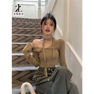 ZHELIHANGFEI Áo Lửng Tay Dài Trễ Vai Thời Trang Quyến Rũ Dành Cho Nữ áo len áo sweater áo trễ vai