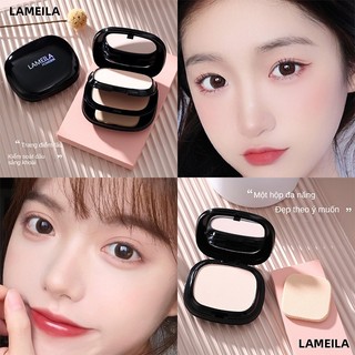Phấn Nén Trang Điểm 3 Lớp Che Khuyết Điểm Lâu Trôi Màu Đen Phủ Dạng Nén Mềm Mịn Che Khuyết Điểm Làm Trắng Da