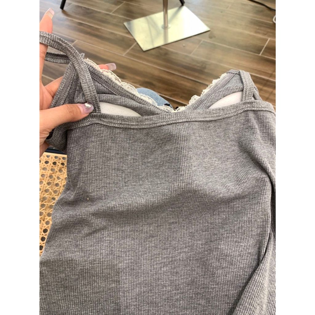 Áo Hai Dây Nữ Viền Ren Đính Nơ Ngực Cực Xinh Phong Cách Hàn Quốc Thời Trang Cho Nữ | BigBuy360 - bigbuy360.vn