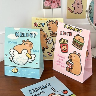 Hoạt hình dễ thương capybara túi quà hoạt hình dễ thương túi quà tặng bất ngờ bao bì túi lễ tình nhân