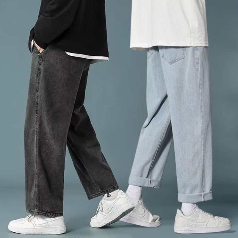 Quần Jean Mỏng Ống Rộng Nam 2024 Phong Cách Mới Dạo Phố Rời Thẳng Xuân Hè Thanh Niên Quần Dài Thường Ngày 0784