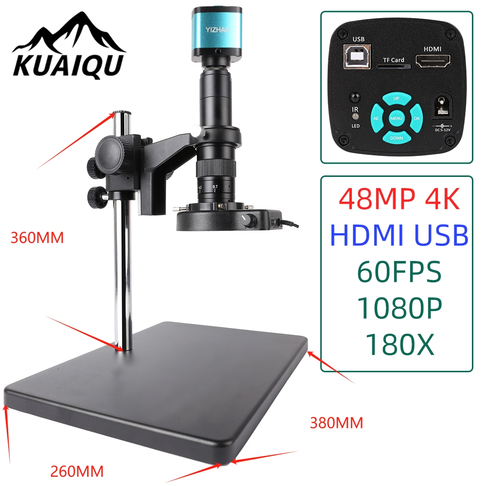 [Hàng tồn kho Manila] Kính hiển vi đế lớn YIZHAN Bộ kính hiển vi Video 48MP HDMI USB 60FPS Ống kính 
