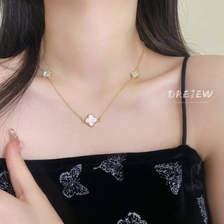 DREJEW Bộ vòng cổ tấm axetat hoa kim cương dây chuyền xương đòn ngọt ngào và thời trang vòng cổ choker phong cách mới đơn giản