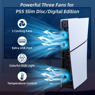 Quạt làm mát dobe rgb có điều khiển nhiệt độ cho máy chơi game ps5 slim de / uhd