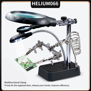 Kính lúp phóng đại hàn mạch điện tử có đèn led Helium066