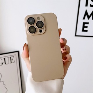 Ốp Lưng Cứng Mờ PC Sang Trọng Cho Iphone 15 14 13 11 Pro Max 12 Pro 14Plus Kính Bảo Vệ Ống Kính