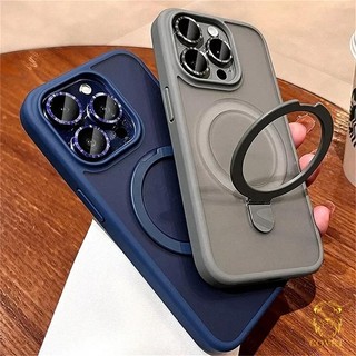 Ốp Giá Đỡ Hút Từ Tính Kim Loại Sang Trọng Tương Thích Cho Iphone 15 14 13 11 Pro Max 12 Pro Vỏ Bảo Vệ Ống Kính Máy Ảnh