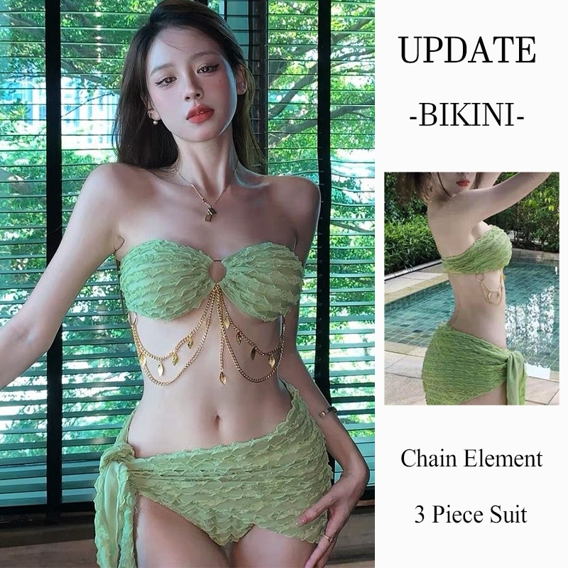 Bộ Đồ Bơi Ba Mảnh Phong Cách Âu Mỹ Thời Trang Quyến Rũ Cho Nữ