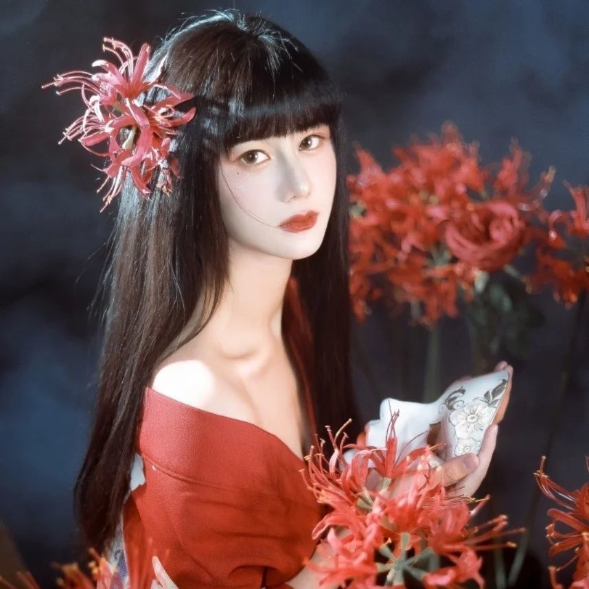 Shiningstars Handmade Higanbana Red Spider Lily Equinox Flower Kanzashi Phụ Kiện Tóc
