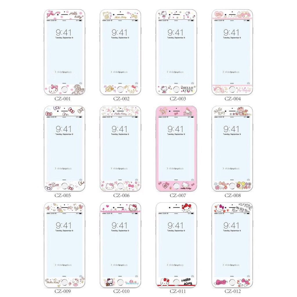 Phim hoạt hình toàn màn hình iPhone 14 13 12 11 pro max 7 i8 i6 6s Plus Phim cường lực bảo vệ toàn m