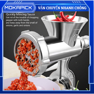 Máy xay thịt bằng tay inox, Xay thịt , xay cua quay tay cỡ đại bằng Nhôm Mokapick