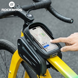 Rockbros khung xe đạp túi ống chống sốc dung tích lớn vỏ cứng giá đỡ điện thoại túi màn hình cảm ứng top túi ống phụ kiện đi xe đạp 1.3l