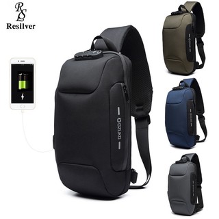 YILIONGDAQI Túi đeo chéo chống trộm có cổng sạc USB dành cho nam
