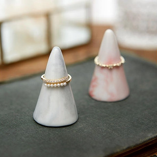 2 chiếc đá cẩm thạch nón nhẫn giá đỡ cho đầu gối gốm nón tháp hình trang trí màn hình đứng cho nhẫn trang sức
