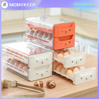 Hộp bảo quản trứng tủ lạnh 2 lớp mở rộng ngăn đựng trứng sắc nét nhà bếp kệ đựng trứng