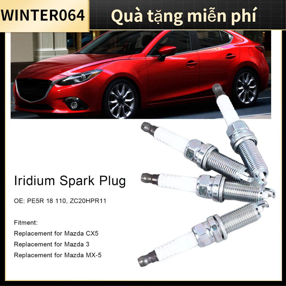 [Hàng Sẫn] 4 Bugi Iridium Đánh Lửa Ổn Định Hiệu Quả Cao Cấp ZC20HPR11 Thay Thế Cho Xe Mazda 3 CX5 MX‑5 Winter064