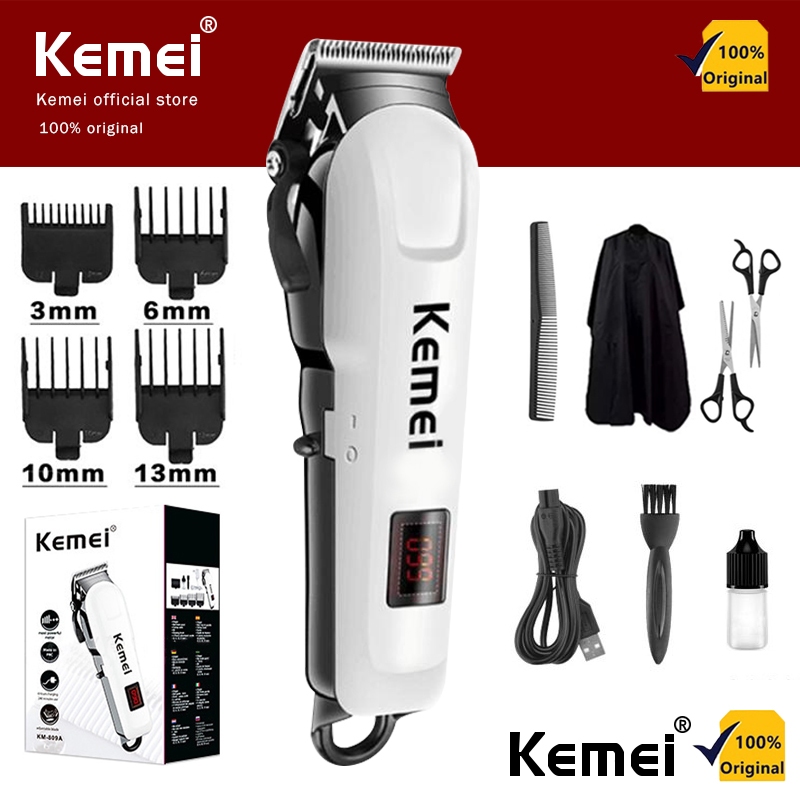  Kemei KM-809A Tông đơ cắt tóc siêu mạnh và sắc,Tông Đơ Cắt Tóc Không Dây Chuyên Nghiệp,Tông Đơ Cắt Tóc Chính Hãng Tạo Kiểu Chuyên Nghiệp Có Màn Hình Led Hiển Thị Pin 
